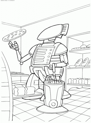 Раскраска Робот-повар