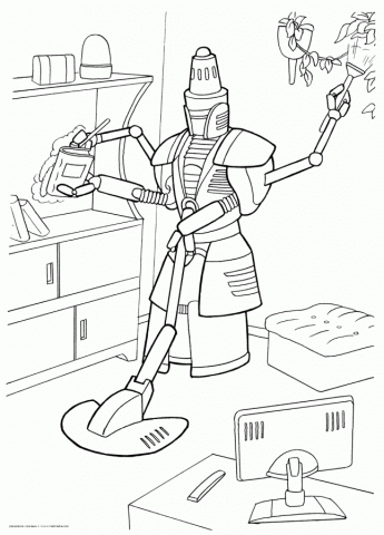 Раскраска Робот-домашний уборщик