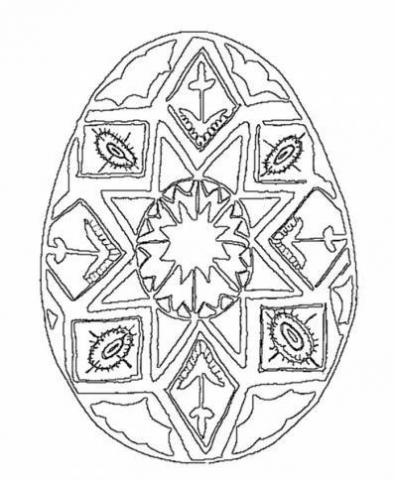 Раскраска пасхальное яйцо с рисунком