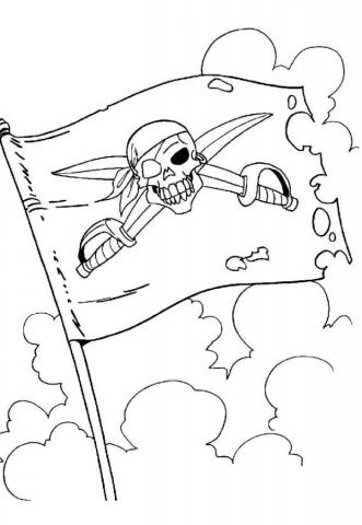 Раскраска Пиратский флаг