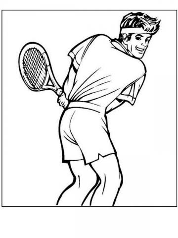 Раскраска спортсмен тенисист