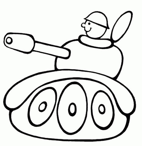Раскраска танка к 23 февраля от малыша