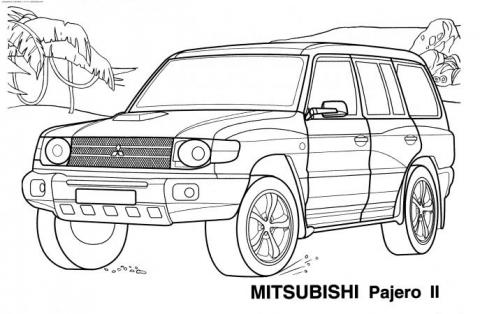 Раскраски Джипы MITSUBISHI Pajero II