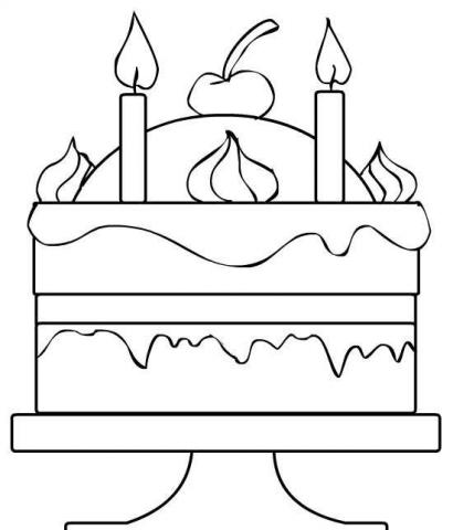 Раскраска двухярусный тортик 
