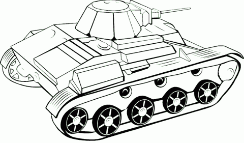 Раскраска оружие танк