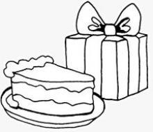 Раскраска с днем рождения тортик