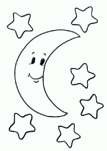 Раскраска звезда  с месецем