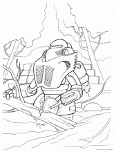 Раскраска Робот-лесоруб