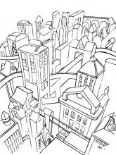 Раскраска Город с многоэтажками