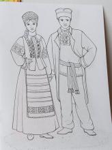 Раскраска народный костюм Беларуский