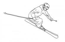 Раскраски спортсмены лыжник