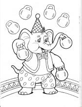 Раскраска цирк слон