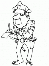 Раскраски полицейский пишет