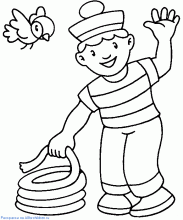 Раскраска моряк машет 