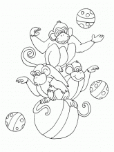Раскраска цирк обезьяны